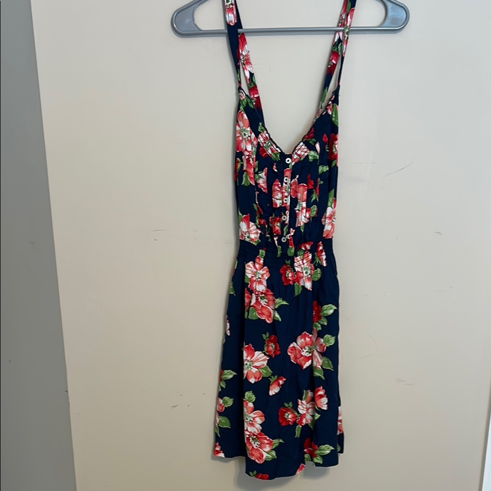 Hollister Floral Mini Dress - Navy and Pink